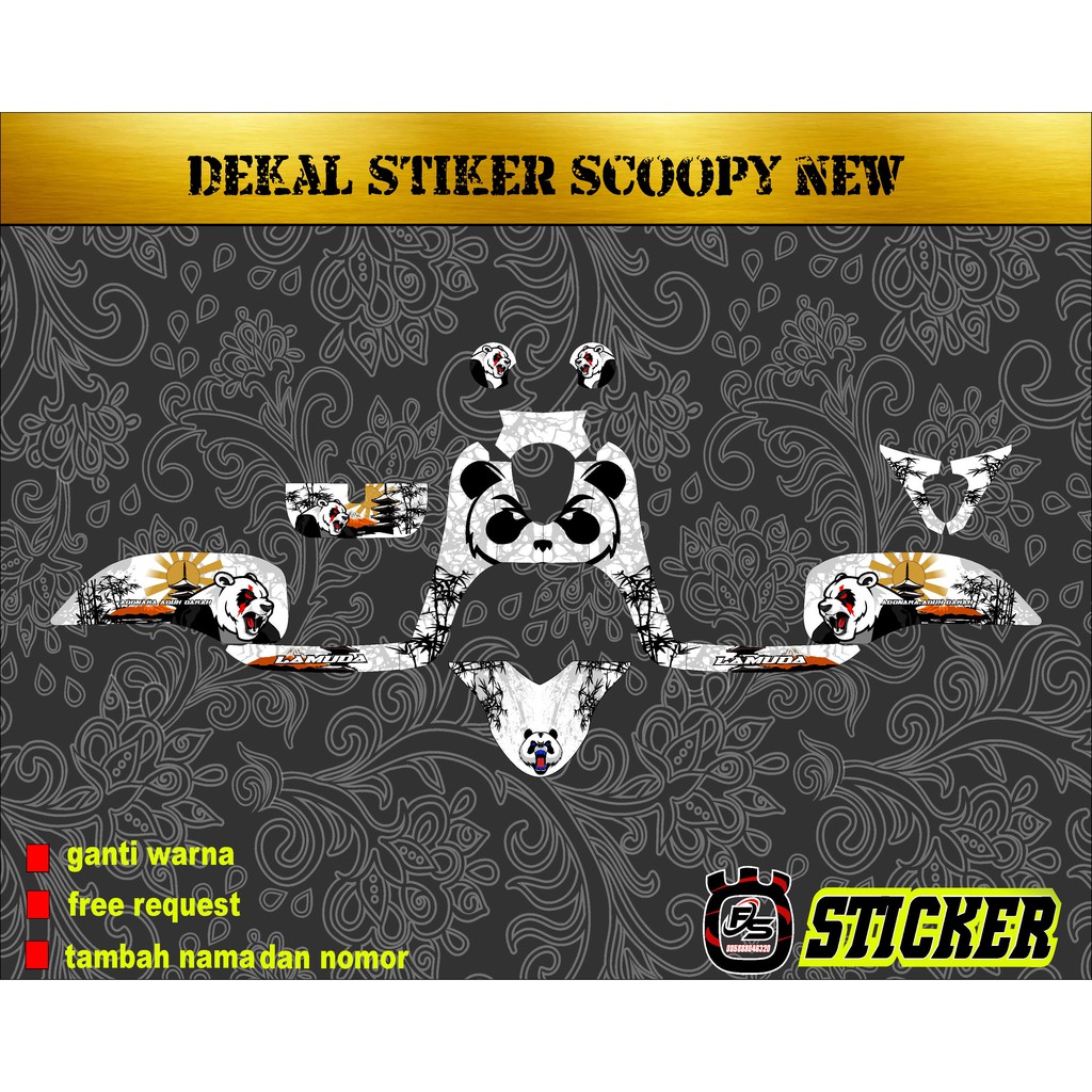 decal stiker fullbody scoopy new panda