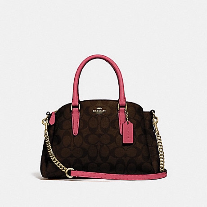 Coach Signature Mini Sage Caryall Brown List Pink (29434)