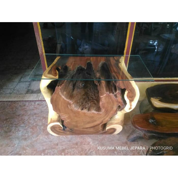 Meja Konsul/Nakas Kayu Trembesi Erosi (Panjang 100cm, Lebar 40cm)