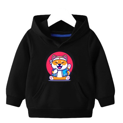 SWEATER SHIBA HOODIE ANAK BAHAN FLEECE