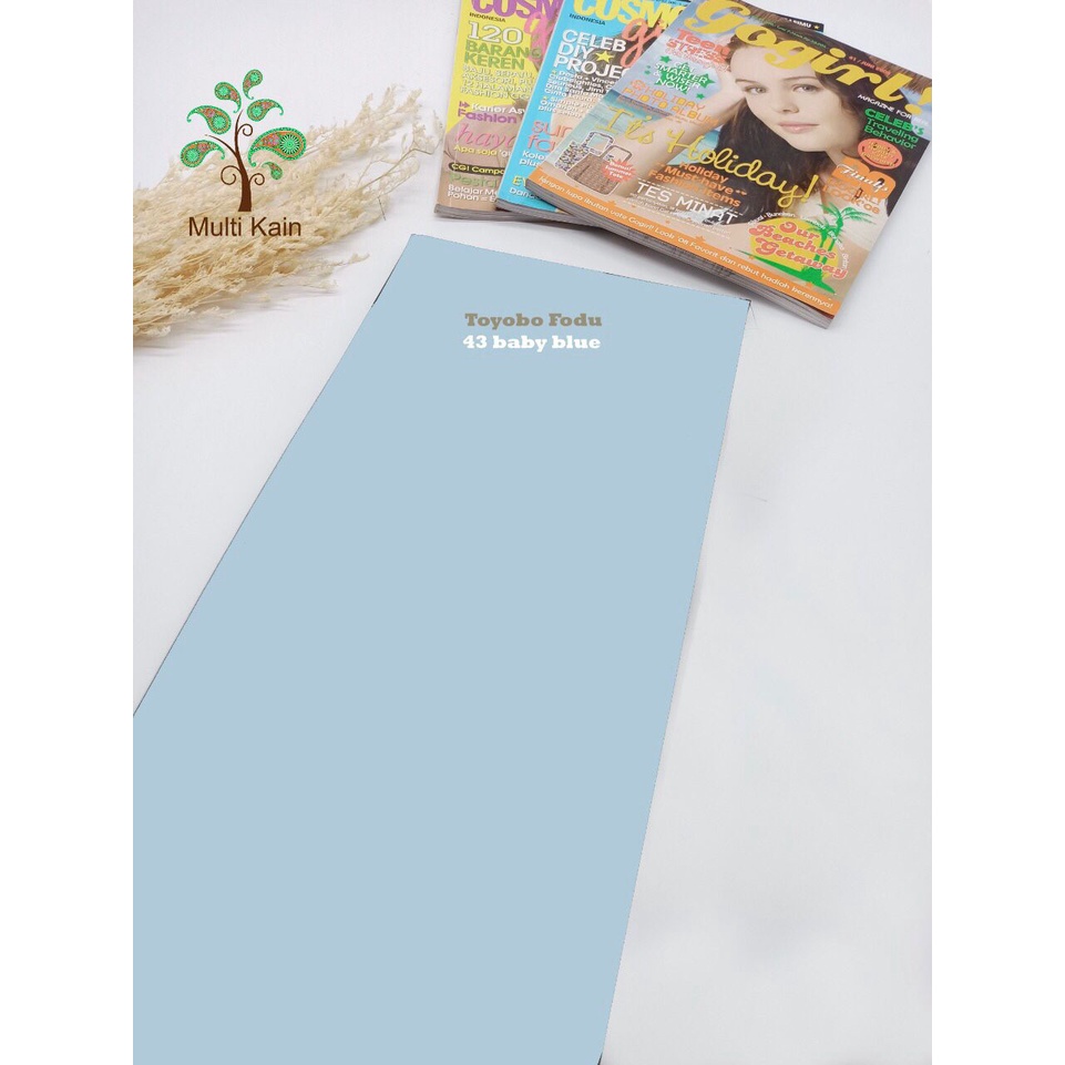 Bahan Multi kain katun cotton toyobo FODU (COPYRIGHT, TERDAFTAR) asli premium-FODU 43 baby blue