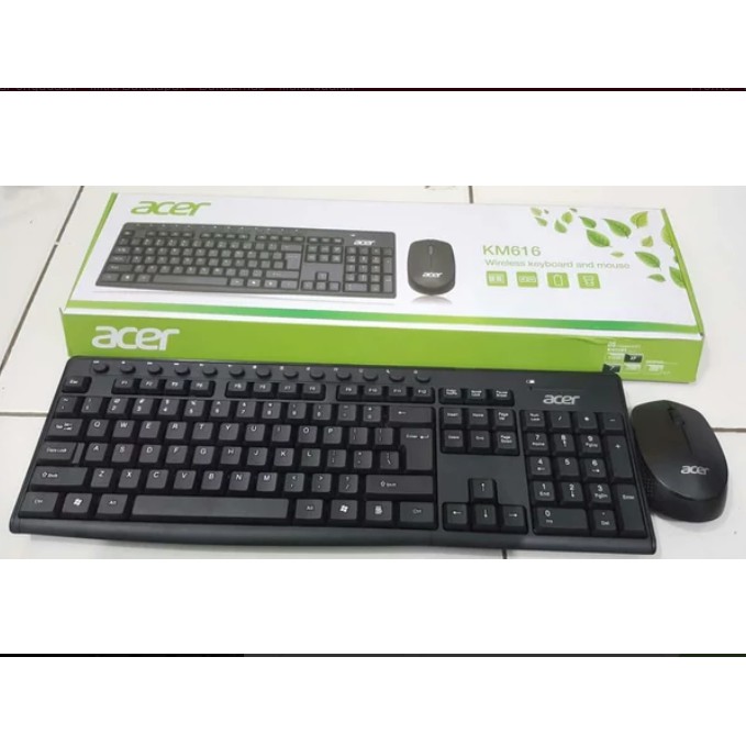 KEYBOARD + MOUSE WIRELESS ACER KM616 BONUS BATERAI