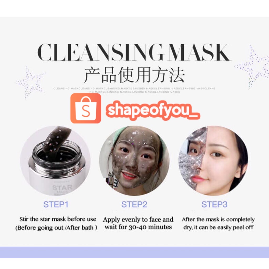 Peel Off Face Mask Masks Moisturizing Star Mask Peel-off Mask Deep Cleansing Masker Wajah Pelembab