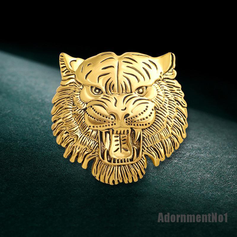 (Adornmentno1) Bros Pin Casual Bentuk Kepala Harimau Untuk Pria / Wanita