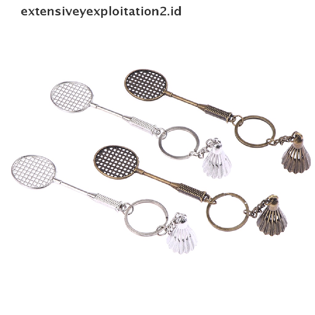 (Hotter 1) Gantungan Kunci Bentuk Raket Badminton Bahan metal