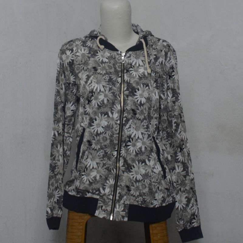 Jaket Print Nicole Hoodie Zipper