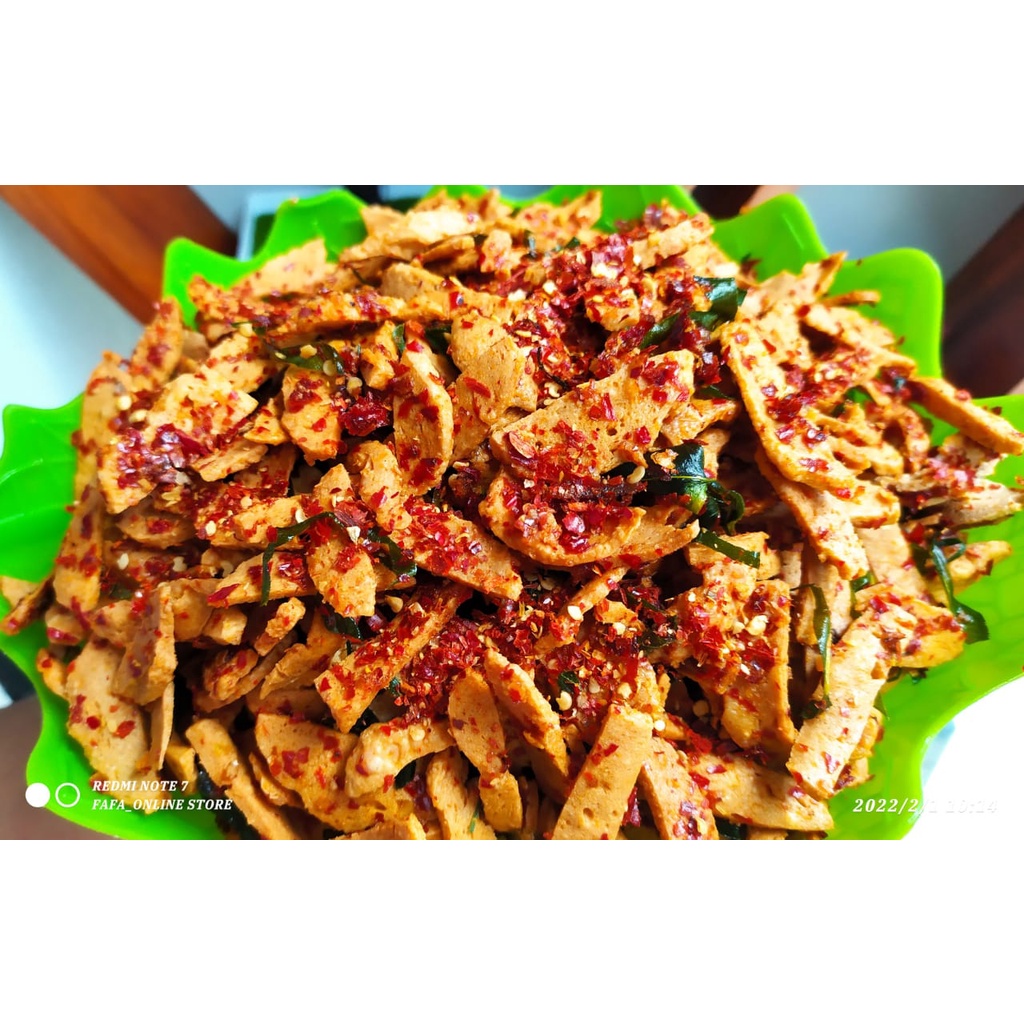 

BASRENG(BASO GORENG) PEDAS DAUN JERUK, STIK BASRENG, SEBLAK KERING, CEMILAN KEKINIAN, KERIPIK BASRENG, BASO GORENG, EXTRA PEDAS KEMASAN POICH ISI 100GR