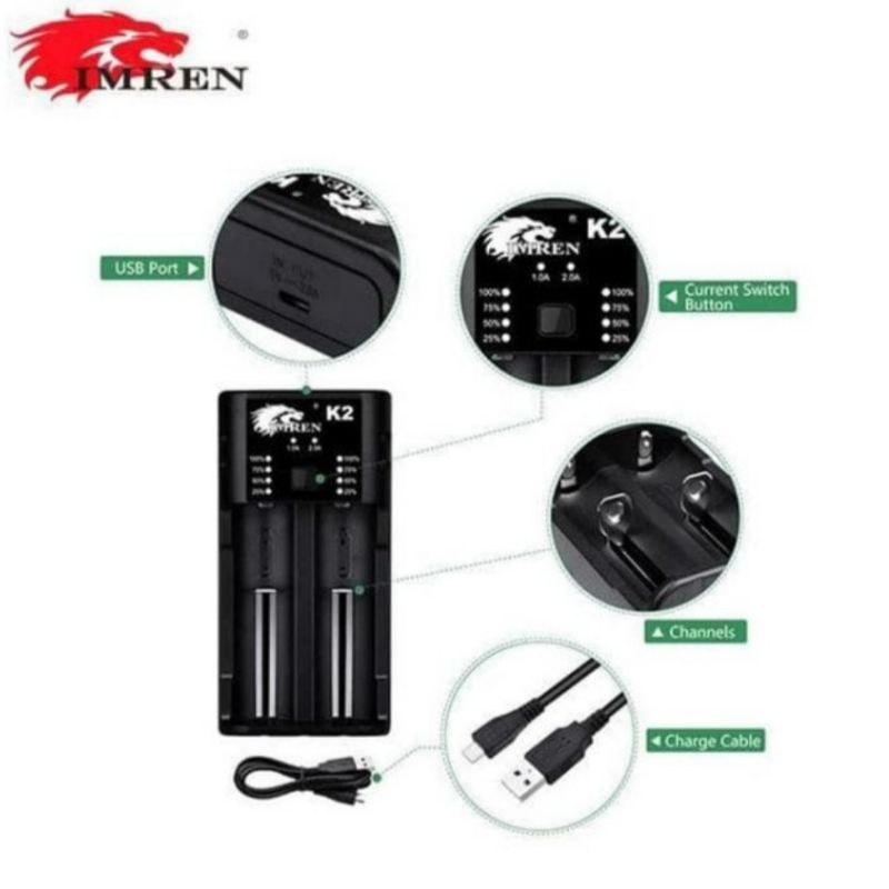 Imren K2 Authentic Fast Charger 2A