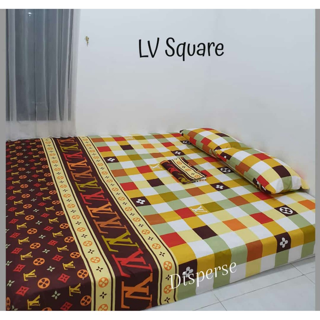 Sprei Homemade UK 180x200 motif LV Square Ataya Grosir Sprei