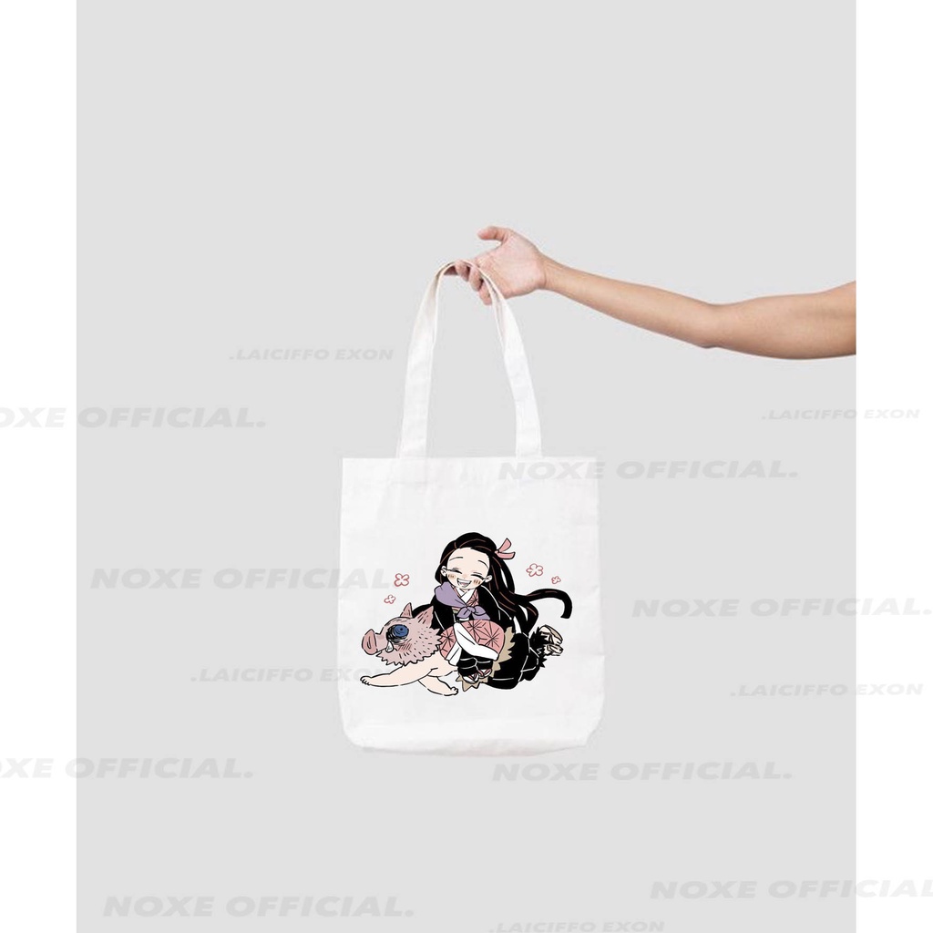 TOTE BAG KANVAS KIMETSU NO YAIBA / DEMON SLAYER ANIME JEPANG