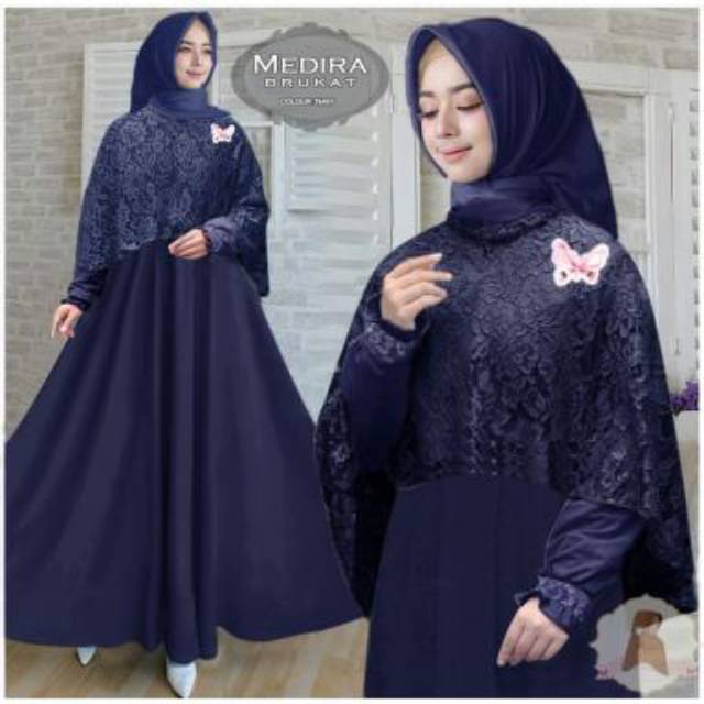 Gamis Medira syari ori Ep - gamis friendly jumbo - gamis big size murah - maxi brukat size jumbo