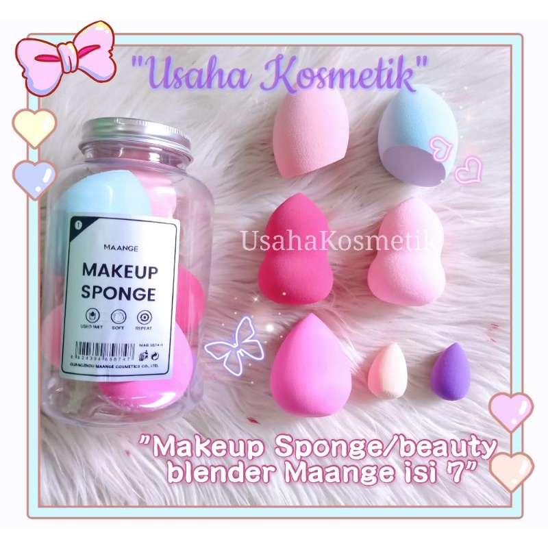 PROMO!! SUPER LEMBUT BEAUTY BLENDER / KOTAK SPONS PUFF MAKE UP/POWDER BEAUTY SPONGE MAANGE ISI 7 SPONS