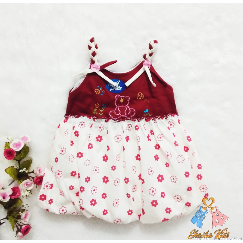[L-022] Baju Bayi Perempuan/Dress Bayi Perempuan Planet Kids lucu model balon 0-6 bln