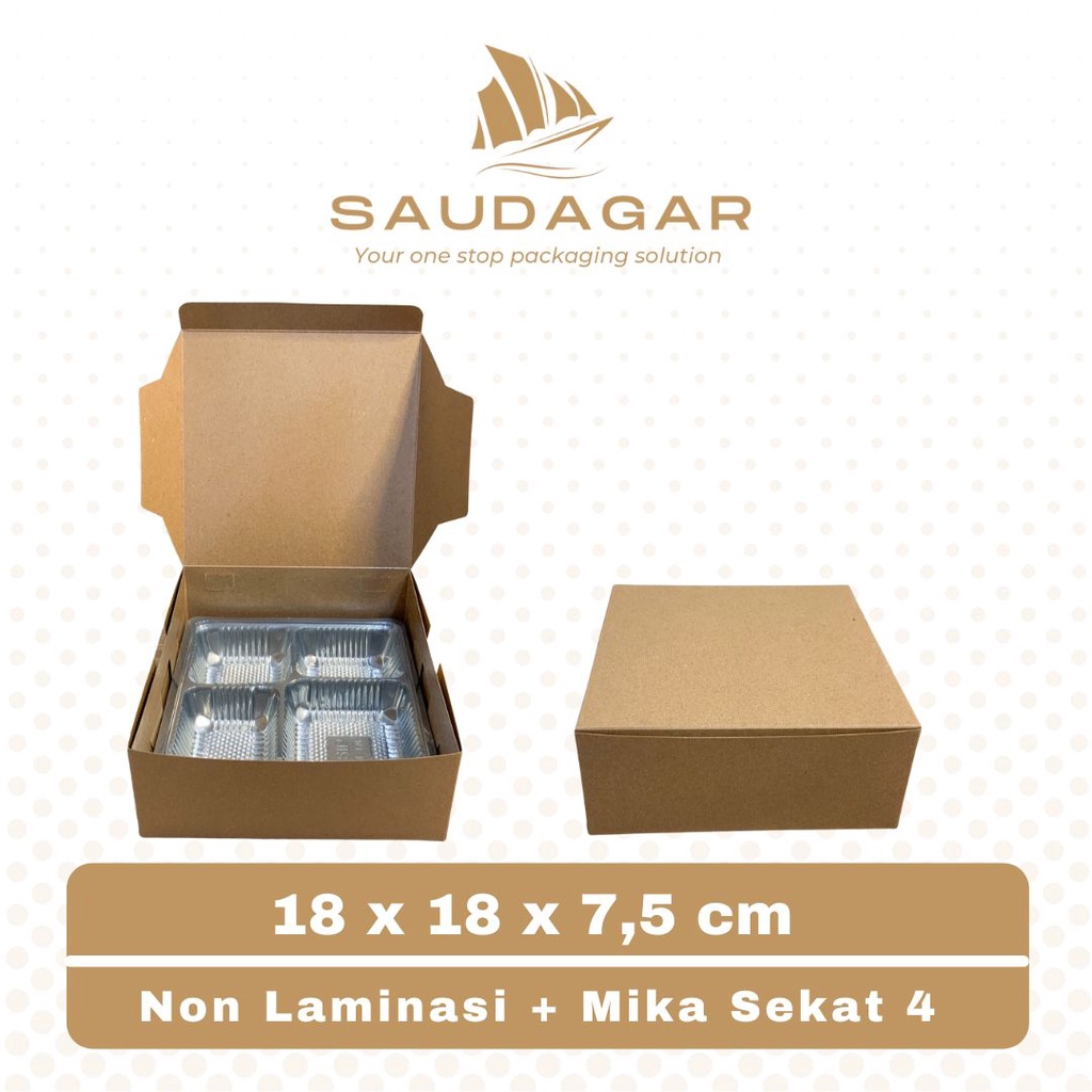 GROSIR Box kotak katering / dus nasi kraft laminasi 18x18x7,5 cm