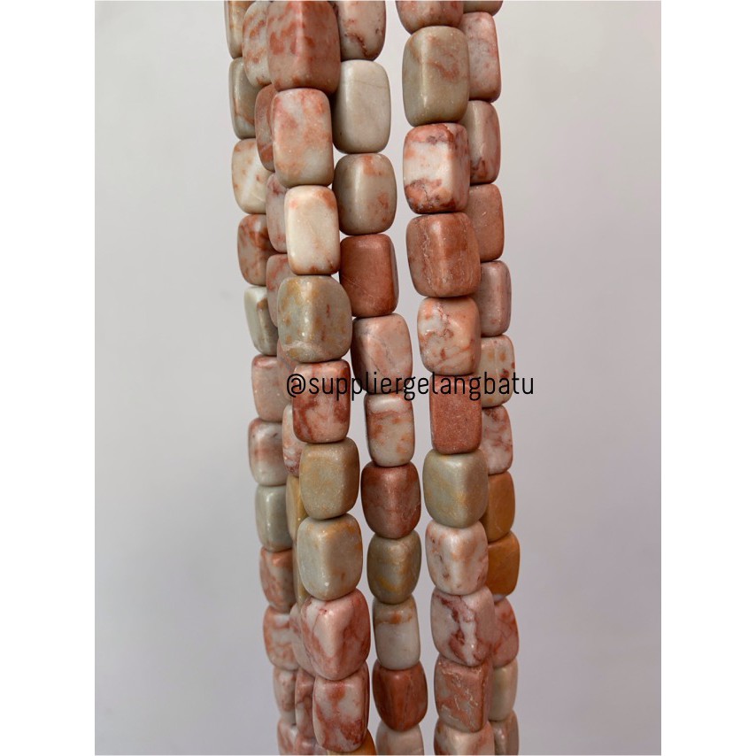 manik Batu alam soft white jasper 15 x 10mm bongkah bahan doff grade a