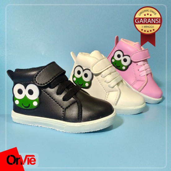 Sepatu Boots Anak Perempuan Motif Keroppi Karet 3D | Sepatu Kids Onvie