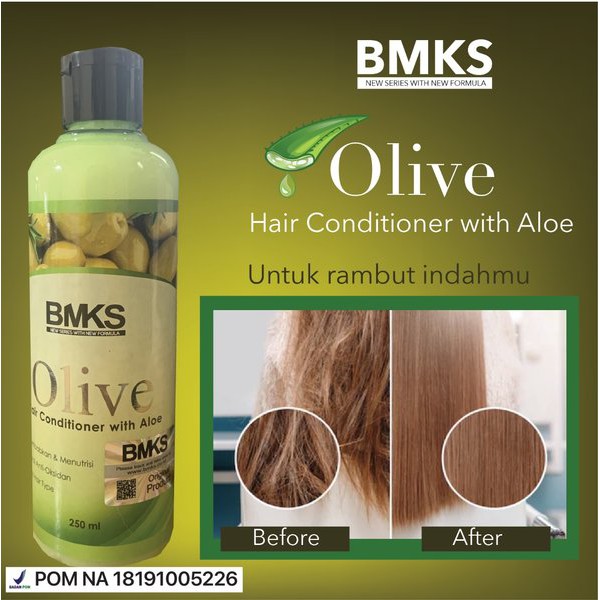 [ORI] KONDISIONER PENYUBUR RAMBUT Ekstrak Zaitun Aloe Vera dalam 14 Hari | BMKS Olive Conditioner