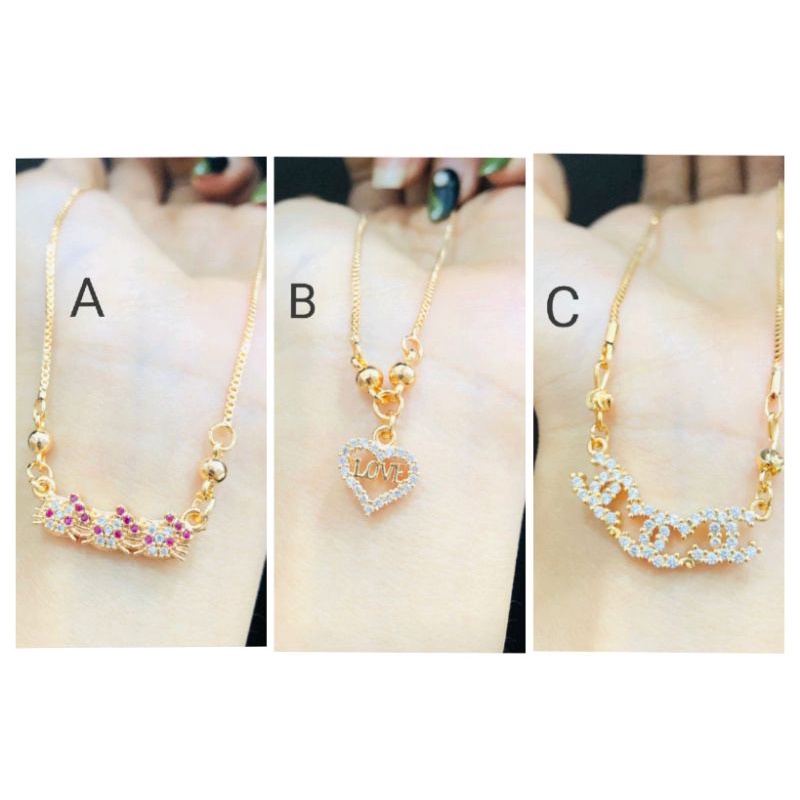 Namk21. Kalung xuping anak anak lapis emas dgn mata zircon 35 cm