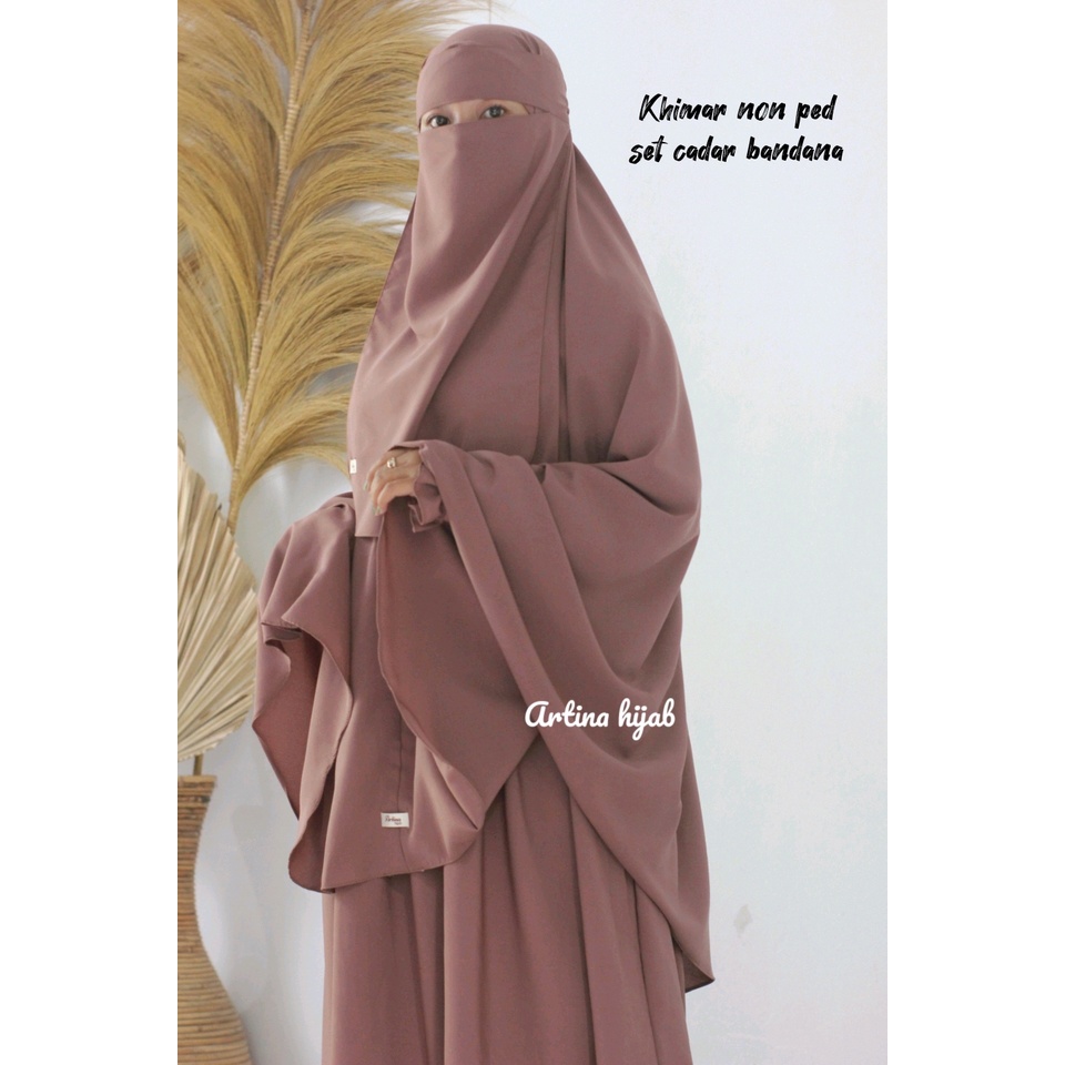 jilbab non ped jumbo wolfis premium set cadar bandana