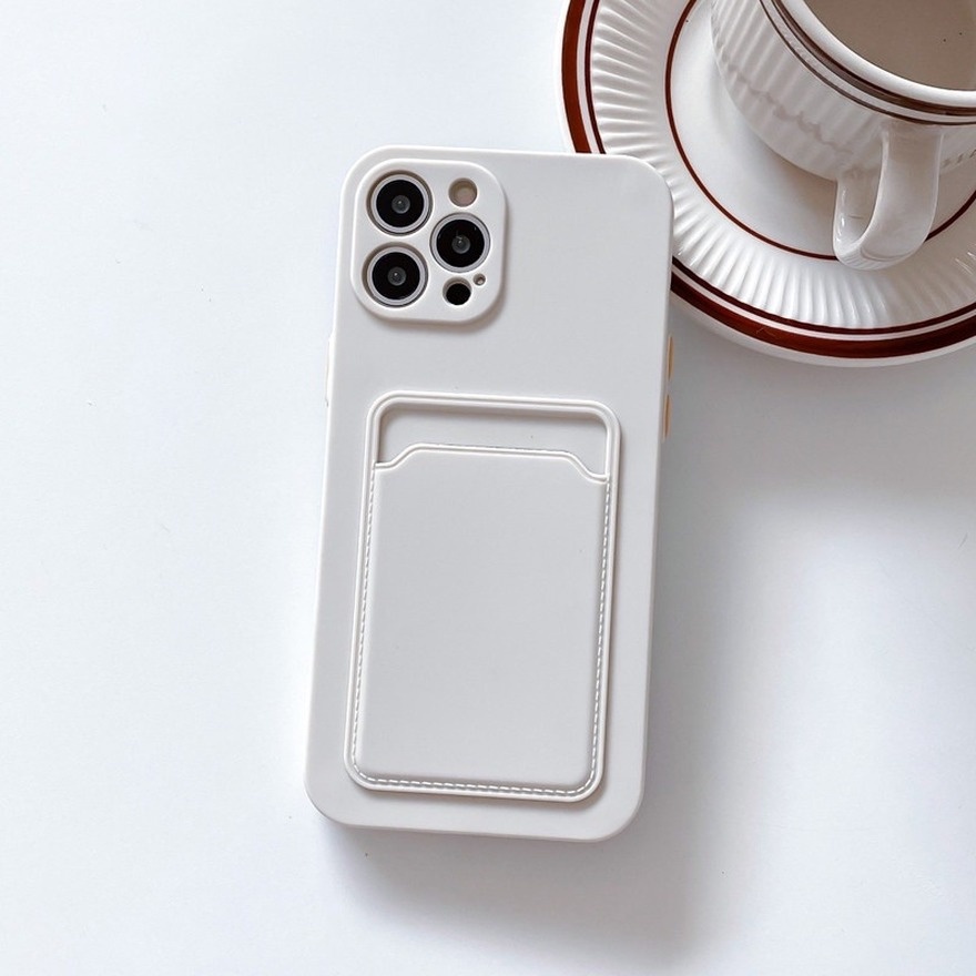 [Ready Stock]Xiaomi Mi 11 Lite Poco M3 X3 NFC Redmi 9T Note 10 4G 9 9s 8 Pro Case Card Bag Holder Phone Case Soft TPU Protective Cover-White