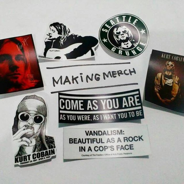 Sticker Musik Band Grunge Kurt Cobain Nirvana Shopee Indonesia