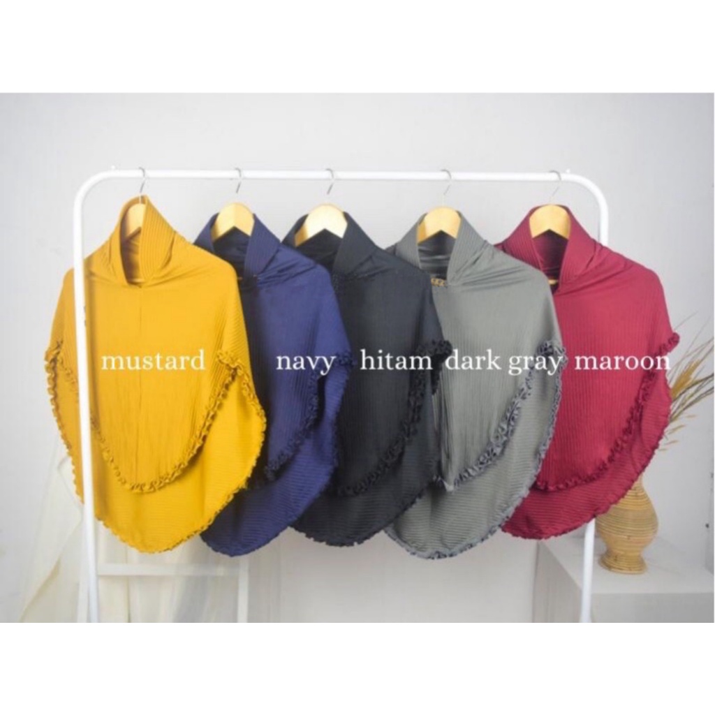 Khimar Jersey Plisket Rempel / Khimar Priska Jersey Premium