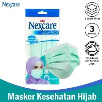 MASKER HIJAB 3M NEXCARE 3PLY ISI 3PCS