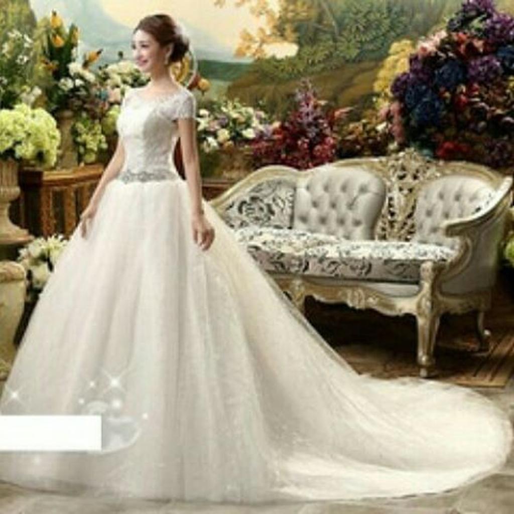1602002 Putih Ekor Gaun Pengantin Wedding Gown Wedding Dress 1602002