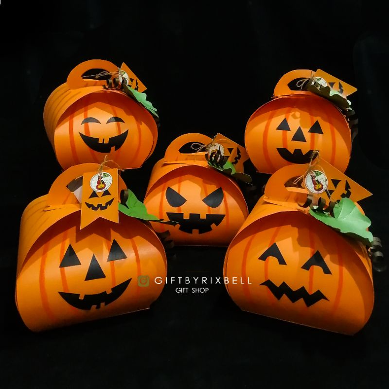 

RB 5pcs Halloween Treat Box Set (Ghost Pumpkin Candy Snack Gift Box, Dekorasi Halloween lucu unik)