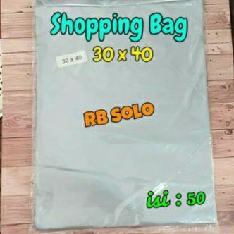 Plastik Packing Shopping Bag Olshop Silver Tanpa Plong 30x40 cm 50 pcs