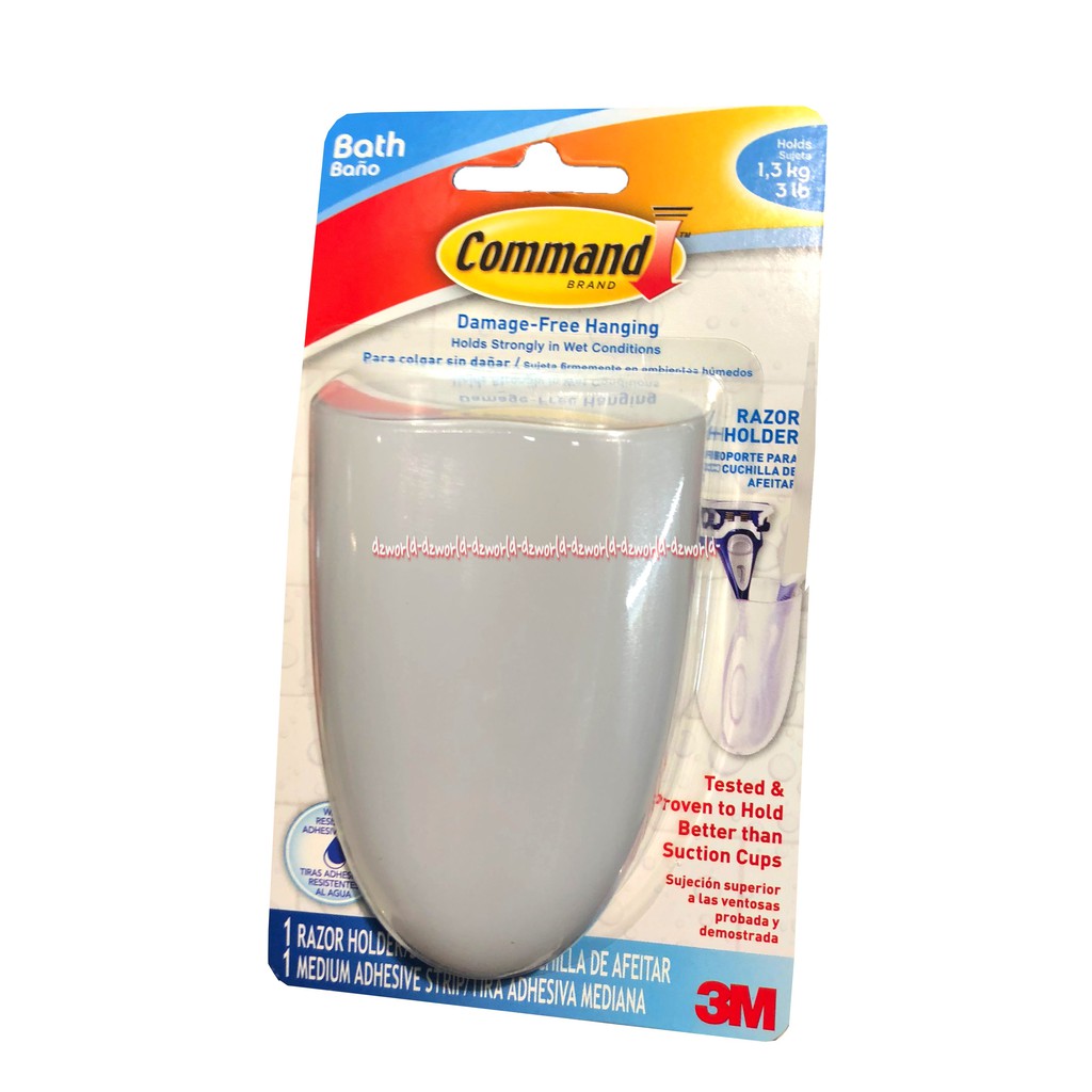 Command 3M Razor Holder Water Resistant Strips Tempat Gantungan Pisau Cukur