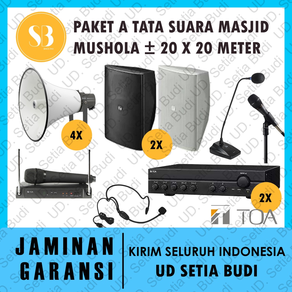 Paket A Tata Suara Masjid Mushola 20 x 20 Meter