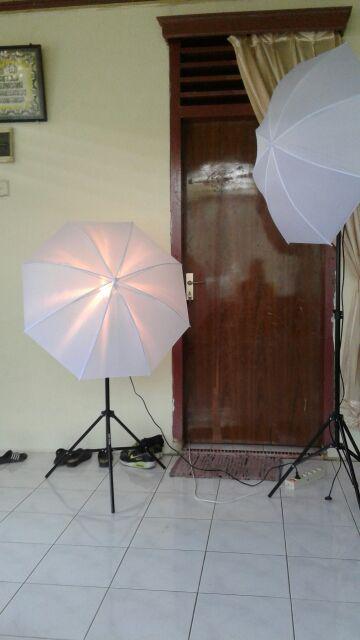Light Stand+payung Putih+single Lamp Holder