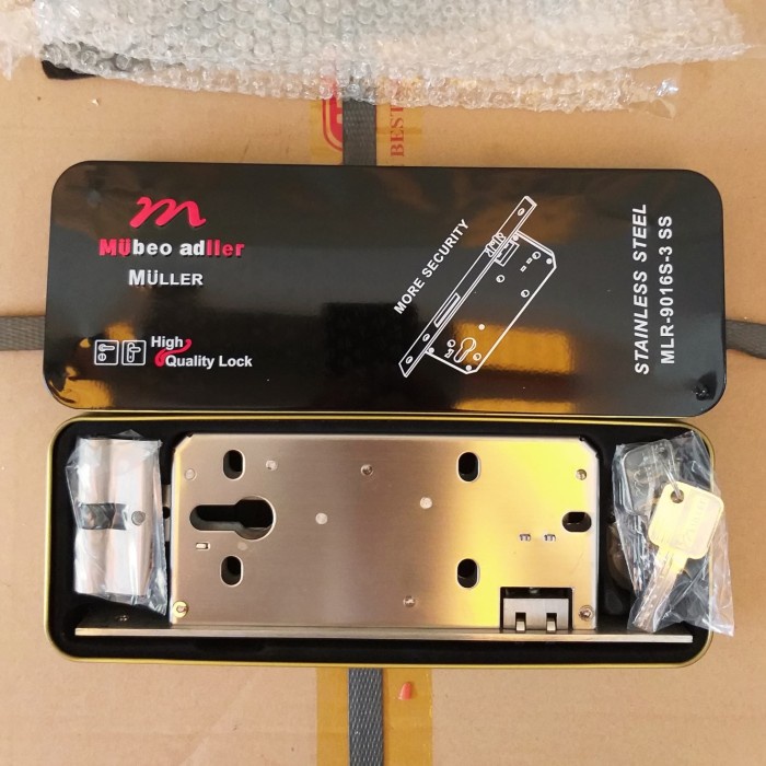 Kunci Pintu - Body Kunci Pelor Muller Ss 9016 / Bodi Kunci Pintu Muller Kaleng