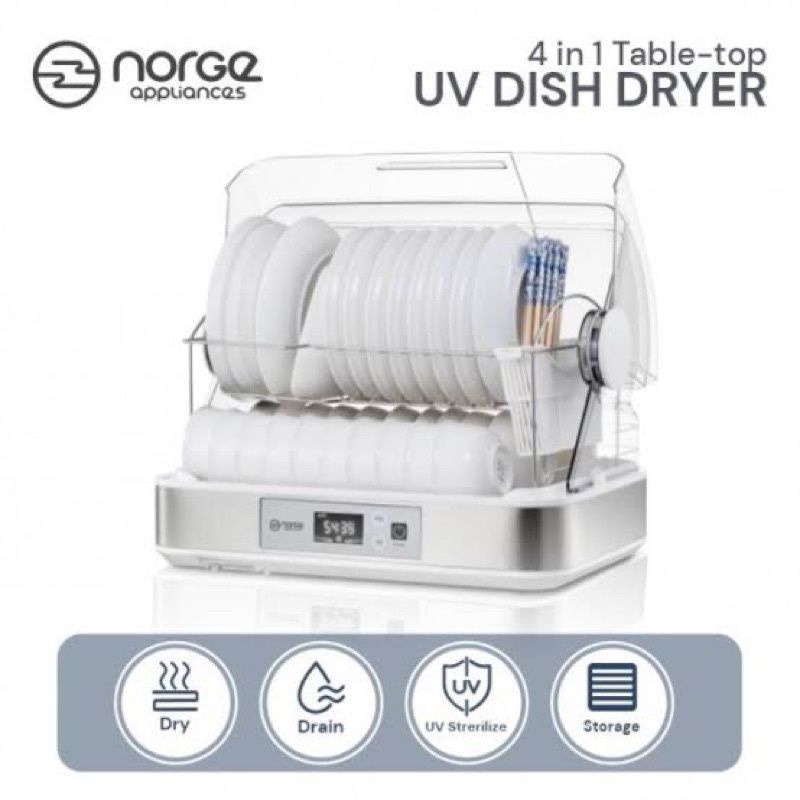 Norge 4 in 1 UV Dish Dryer Table Top / Sterilizer Alat Pengering Piring &amp; Botol Susu