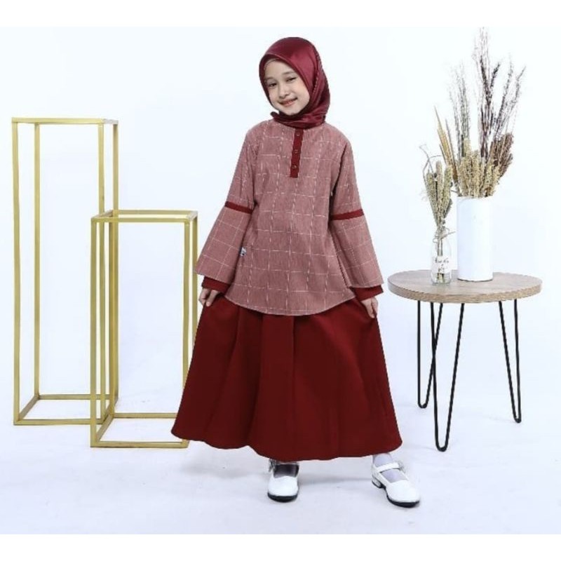 ROK PAYUNG ANAK MOSCREPE WOLYCREPE PINGGANG FULL KARET