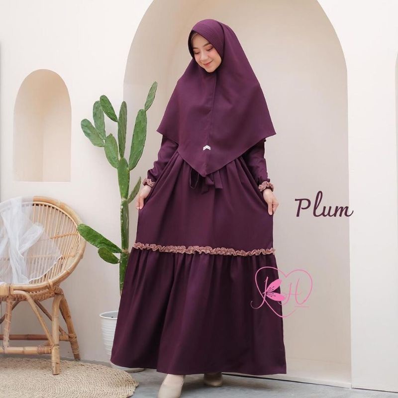 aniyyah syari ukuran s - m - L - XL - XXL - xxxl - 4xl gamis syari busui polos kekinian dress murah terbaru set pesta gamis sergaman muslimah premium plus Khimar jumbo dress remaja set jilbab baju gamis ( HANIYYAH SYAR'I )