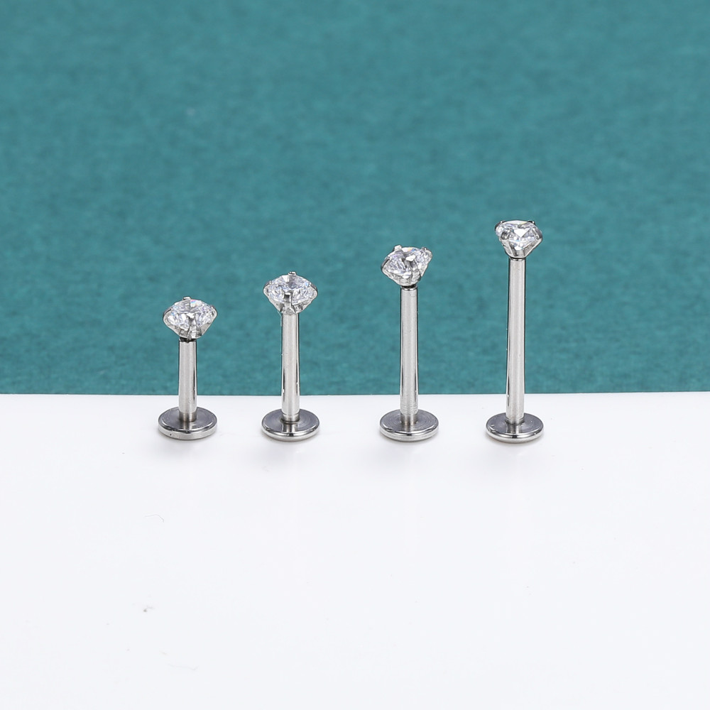 4pcs / Set Anting Tindik Bibir Tragus Helix Bahan Stainless Steel 16g