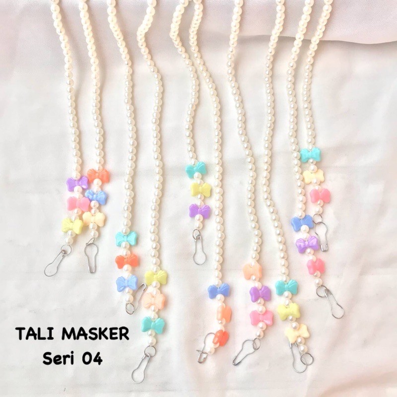 TALI MASKER PRUSIK 2in1 FREE STOPPER DAN KALUNG MASKER KONEKTOR MUTIARA