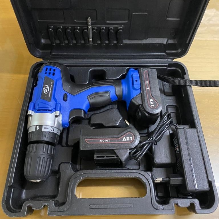 H&amp;L Bor Baterai Cordless Drill 12v HL812 + 2 Battery