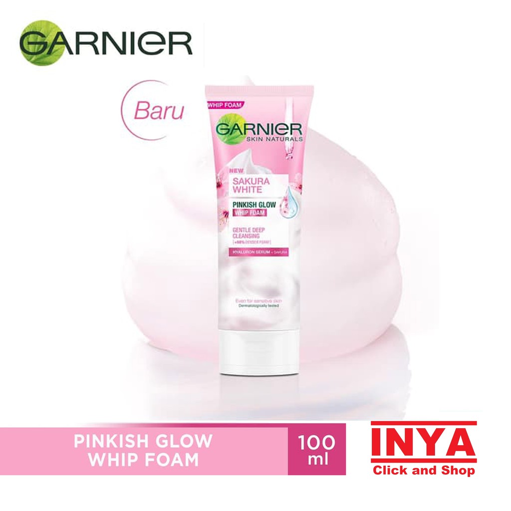 GARNIER SAKURA WHITE PINKISH GLOW WHIP FOAM 100ml - Sabun Muka