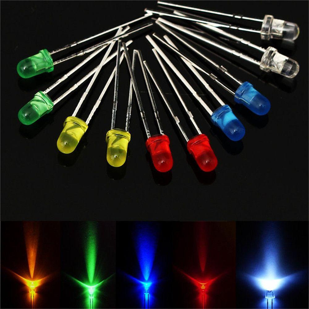 Quinton 200 Pcs Dioda LED Kit Merah Warna Campur Ultra Bright Emitting Diodes Lamp DIY Kit Set 5mm