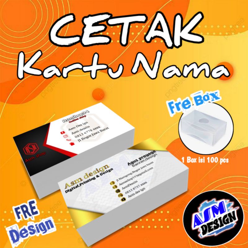 

Kartu Nama Custom Free Design (Laminating Doff/Glossy)