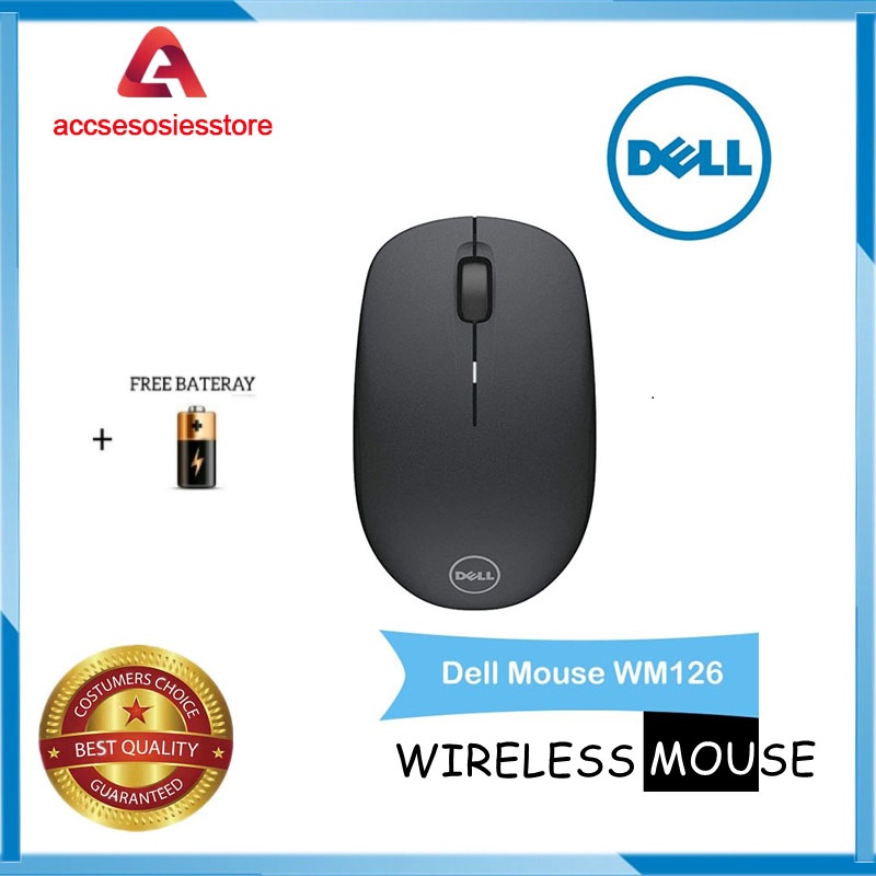 Dell WM126 Original Optical Mouse Wireless DELL BLUETOOTH MOUSE WM 126 - HITAM 2.4 GHz Wireless