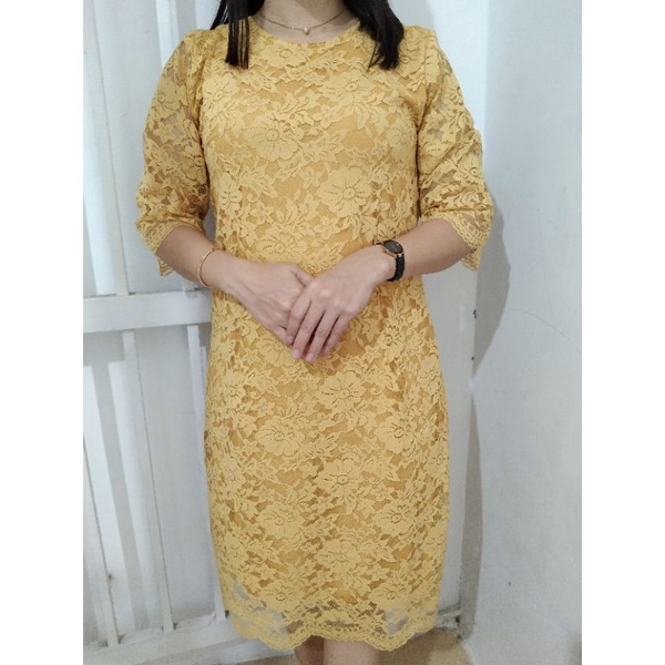 SALE... SALE... SALE DRESS bahan brokat lengan lurus