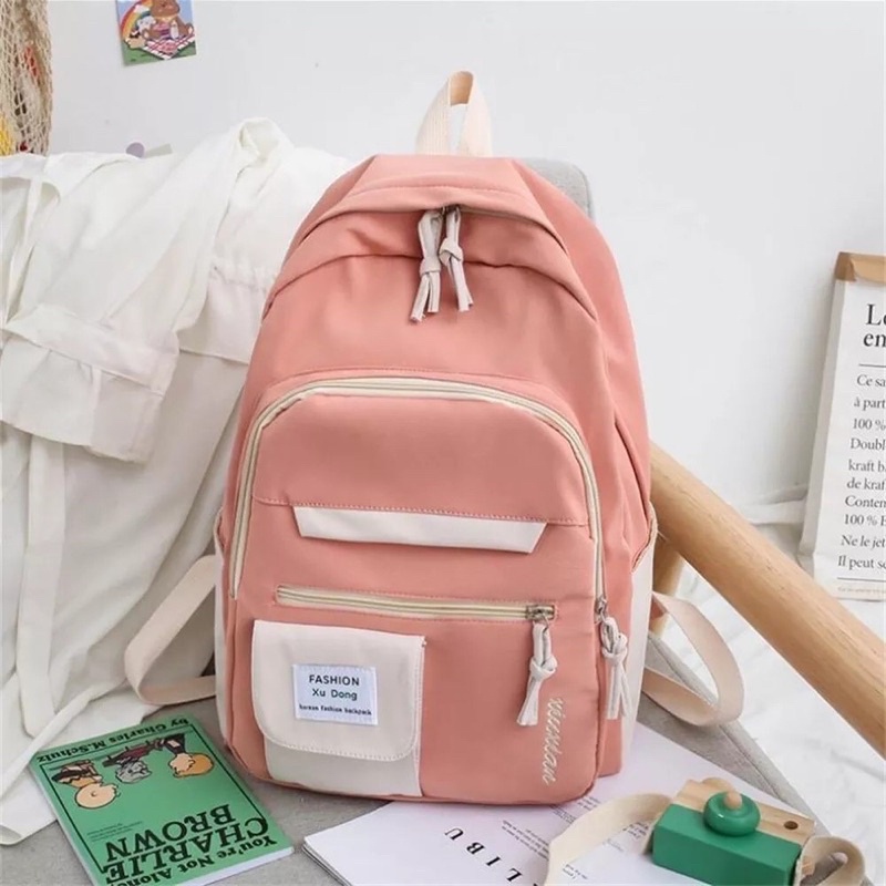 Ransel Korea Backpack korea multifungsi tas sekolah anak simple polos elegant tas ransel korea fashion bags