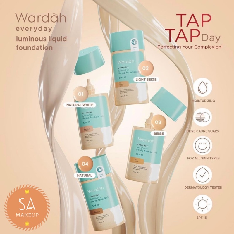 Wardah Luminous Liquid Foundation 40ml | Wardah Everyday Luminous Alas Bedak / Foundation Wardah tah