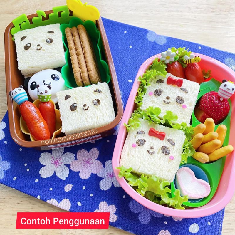 Tusukan Bento Pick Cup Panda Bear Food Picks & Forks Tools Cucusan Bento Fork Pick Garpu Buah-1
