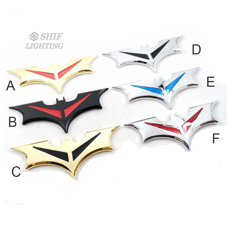 1Pc Stiker Emblem Logo Batman 3D Bahan Metal untuk Dekorasi Mobil / Motor / Truk