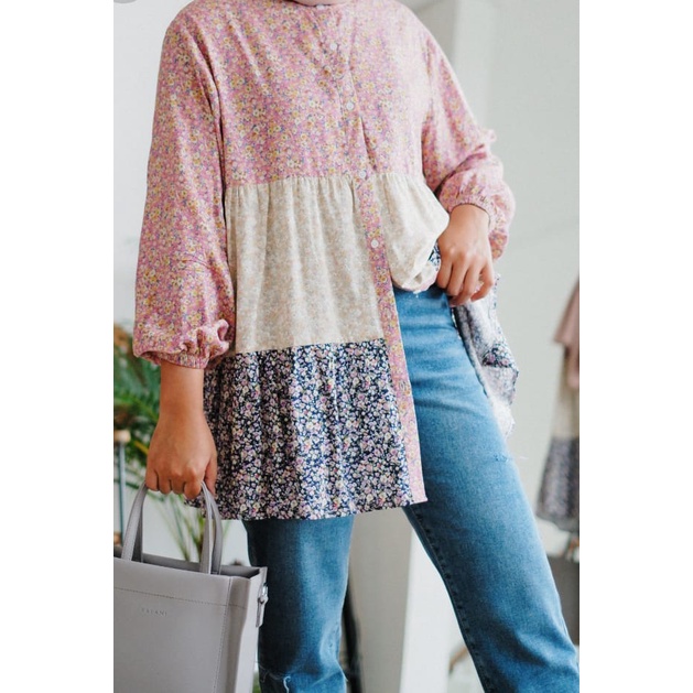 Davni Blouse/Lace Blouse/Brice Outer/Byna Olive Transparant Shirt/Deena Shirt by Kalani Label